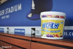 #1 L.A. Dodgers Welcome #1 HI-CHEW to the Dugout.