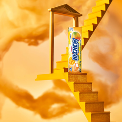 Hi-CHEW mango sticks climbing stairs